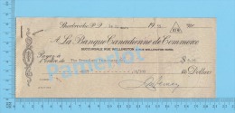 Sherbrooke  Quebec Canada 1955 Cheque ( $8.26 , Avertissement  Manquement De Fonds, Timbres Taxe ) 3 SCANS - Cheques & Traverler's Cheques