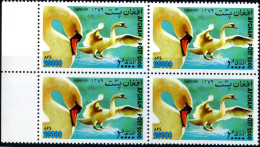 BIRDS-SWANS-AFGHANISTAN-2000-BLOCK OF 4-MNH A6-426 - Cygnes