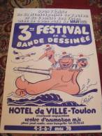 PELLOS. Invité D´Honneur. Grande Affiche Pour Le 3e Festival BD De TOULON 1978 Avec Les Pieds Nickelés. Très Rare ! - Posters