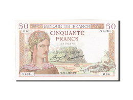 Billet, France, 50 Francs, 50 F 1934-1940 ''Cérès'', 1936, 1936-04-16, SUP+ - 50 F 1934-1940 ''Cérès''