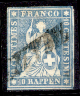 Svizzera-060 - 1854 - Y&T: N.27c (o) - Privo Di Difetti Occulti. - Gebraucht