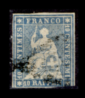 Svizzera-063 - 1854 - Y&T: N.27d (o) - Privo Di Difetti Occulti. - Used Stamps