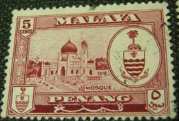 Penang 1960 Mosque 5c - Used - Penang