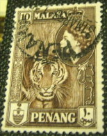 Penang 1960 Tiger 10c - Used - Penang