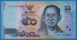 THAILAND 50 BAHT BE 2555 (2012) # 6E 109230x  P# 119 Rama IX Sign. 84 - Thaïlande