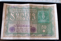 Billet De 50 Mark, 1919  Reichsbanknote  N°967023 - 50 Mark