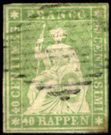 Svizzera-070a - 1854 - Y&T: N.30b (o) - Privo Di Difetti Occulti. - Used Stamps