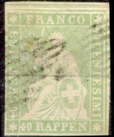 Svizzera-071a - 1854 - Y&T: N.30b (o) - Privo Di Difetti Occulti. - Used Stamps