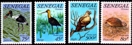 BIRDS-FLAMINGO & OTHERS-NATIONAL PARKS-SENEGAL-1996-SET OF 4-MNH-A6-438 - Flamingo's