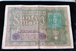 Billet De 50 Mark, 1919  Reichsbanknote  N°411997 - 50 Mark