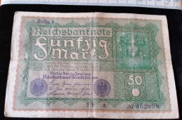 Billet De 50 Mark, 1919  Reichsbanknote  N°462098 - 50 Mark