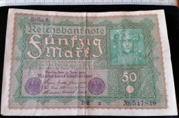 Billet De 50 Mark, 1919  Reichsbanknote  N°547848 - 50 Mark