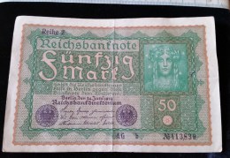 Billet De 50 Mark, 1919  Reichsbanknote  N°413839 - 50 Mark