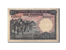 Billet, Congo Belge, 10 Francs, 1952, 1952-03-14, SUP - Banco De Congo Belga