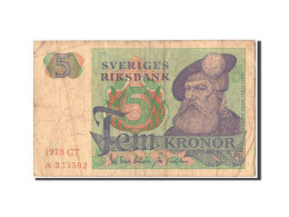 Billet, Suède, 5 Kronor, 1978, TTB - Sweden