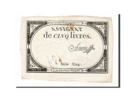 Billet, France, 5 Livres, 1793, Semen, TTB, KM:A76, Lafaurie:171 - Assignats