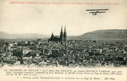 CPA 63  CLERMONT FERRAND LE 7 MARS 1911 RENAUX SUR BIPLAN MAURICE FARMAN - Clermont Ferrand