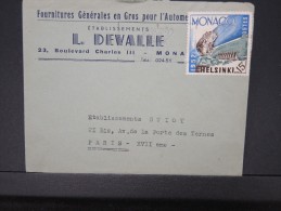 MONACO- Enveloppe Publicitaire (L . Devalle)pour Paris En 1952   LOT P4142 - Covers & Documents