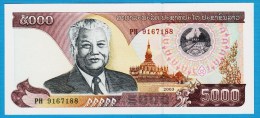 LAOS 5000 KIP 2003  # PH 9167188  Kaysone Phomvihane  P#34b  UNC - Laos