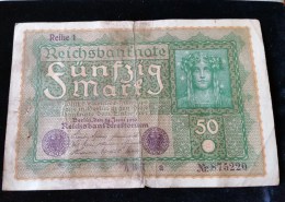 Billet De 50 Mark, 1919  Reichsbanknote  N°875220 - 50 Mark