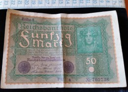 Billet De 50 Mark, 1919  Reichsbanknote  N°705736 - 50 Mark