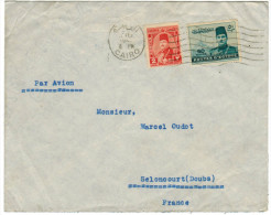 EGITTO - EGYPTE - Egypt - 1947 - 2 + 50 - Air Mail - Viaggiata Da Cairo Per Seloncourt, France - Lettres & Documents