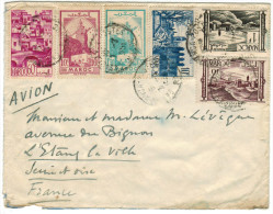 MAROCCO - MAROC - 1951 - Airmail - Par Avion - 60c + 10c + 1 + 1,30 + 2 + 10 - Viaggiata Da Casablanca Per L'Étang-la... - Cartas & Documentos