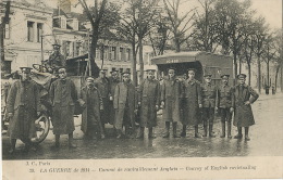 Convoi De Ravitaillement Anglais Guerre 1914 Camion  Convoy Of English Ravictualing Tresor Postes 90 23/11/1914 - Camions & Poids Lourds