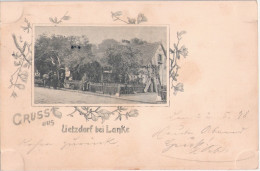 Gruss Aus UETZDORF Bei Lanke Wandlitz Liepnitzsee Restaurant Robert Bartusch Belebt Jugendstil 23.5.1898 Gelaufen Nachve - Wandlitz