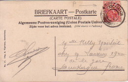 PAYS-BAS - PERFORATION - K - CARTE POSTALE D'AMSETERDAM POUR DUNKERQUE FRANCE LE 27-7-1907. - Poststempels/ Marcofilie