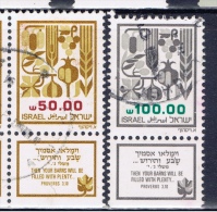 IL+ Israel 1984 Mi 964-65 Früchte - Used Stamps (with Tabs)