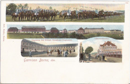 Garnison BORNA Kasernen D Königl Karbinier Regiment Offiziers Kasino Belebt Color Ungeteilte Rückseite 1905 Oder Früher - Borna