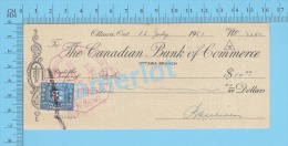 Ottawa, Cheque, 1951 ( $25.00, Cheque à Lui-mème., B.C.D.C.  Tax Stamp FX-64) Ontario Ont.. 2 SCANS - Chèques & Chèques De Voyage