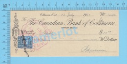 Ottawa, Cheque, 1951 ( $25.00, Cheque à Lui-mème., B.C.D.C.  Tax Stamp FX-64) Ontario Ont.. 2 SCANS - Cheques & Traveler's Cheques