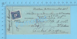 Sherbrooke,  Quebec Canada Cheque, 1947 ( $100.00, P.A. Alain Ltée., B.C.D.C.  Tax Stamp FX-64)2 SCANS - Cheques En Traveller's Cheques