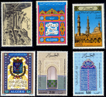 ARCHITECTURE-MOSQUES-ALGERIA-SET OF 6-MNH-A6-452 - Moscheen Und Synagogen