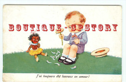 HUMOUR  ENFANT Par JOHN WILLS " J'AI TOUJOURS ETE HEUREUX En AMOUR " - POUPEE NOIRE & MARGUERITE - Wills, John