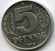 Allemagne Germany 5 Pfennig 1975 A J 1509 KM 9.1 - 5 Pfennig