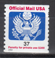 United States    Scott No. 0159     Mnh      Year  2002 - Dienstzegels
