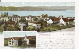 MANNEDORF 5999 (CARTE 2 VUES) 1908 - Dorf