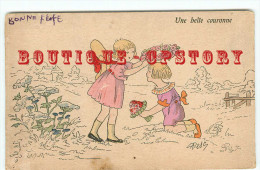 HUMOUR < FILLETTE  " UNE BELLE COURONNE De FLEURS " - FLEUR - Humorous Cards