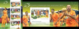 Togo 2015, Africa Cup Of Football, 4val In BF+BF IMPERFORATED - Coupe D'Afrique Des Nations