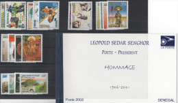 Sénégal 2003 Année Complète Complete Year Set Jahrgang Mi. 2010 - 2031 Rallye Costumes Sculptures Faune Senghor Carnet - Senegal (1960-...)