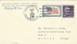 Hawaii 1961 Honolulu Kwajalein M.I. BR. Atoll Now Part Of Marshall Islands Cover - Hawai