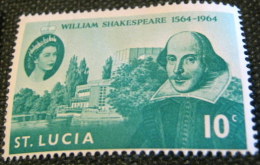 St Lucia 1964 The 400th Anniversary Of The Birth Of William Shakespeare 10c - Mint - Ste Lucie (...-1978)