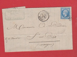 Lettre  //  De Lille //  Pour Saint Dié  //  6 Septembre 1867 // - 1849-1876: Klassik