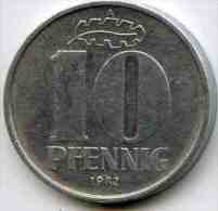 Allemagne Germany RDA DDR 10 Pfennig 1982 A J 1510 KM 10 - 10 Pfennig