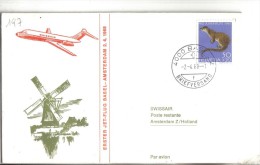 VOL197 - SVIZZERA 1968, Swissair Primo Volo Basilea Amsterdam. - Primi Voli