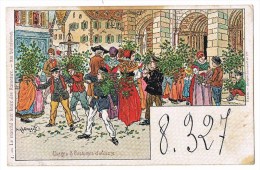 USAGE ET COSTUMES D´ALSACE   4. - Le Marché Aux Houx Des Rameaux. - Kauffmann, Paul