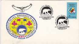1897FM- FIRST ROMANIAN ARCTIC EXPEDITION, BYLOT ISLAND, POLAR BEAR, SPECIAL COVER, 1992, ROMANIA - Expediciones árticas
